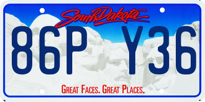 SD license plate 86PY36