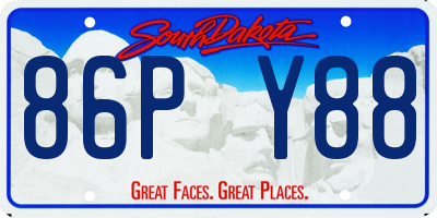 SD license plate 86PY88