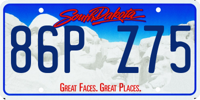 SD license plate 86PZ75