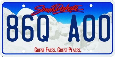 SD license plate 86QA00