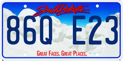 SD license plate 86QE23