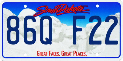 SD license plate 86QF22