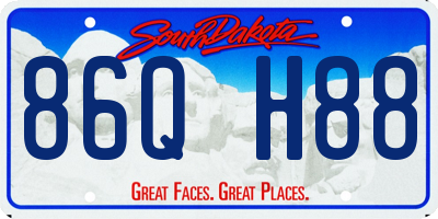 SD license plate 86QH88