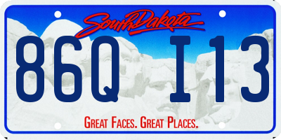 SD license plate 86QI13