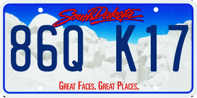 SD license plate 86QK17