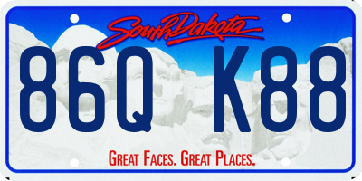 SD license plate 86QK88