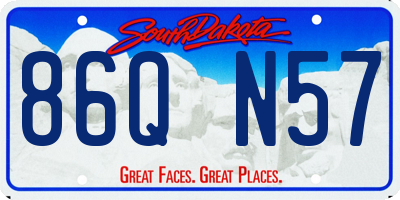 SD license plate 86QN57