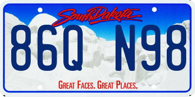 SD license plate 86QN98