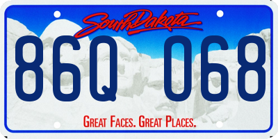 SD license plate 86QO68