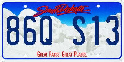 SD license plate 86QS13