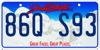 SD license plate 86QS93