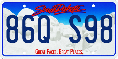 SD license plate 86QS98