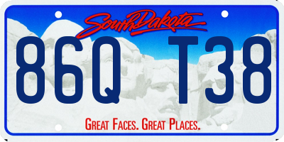 SD license plate 86QT38