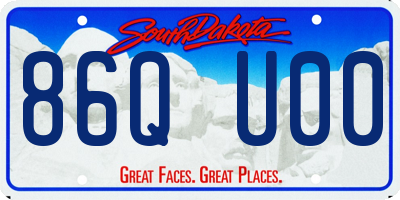 SD license plate 86QU00