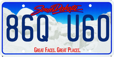 SD license plate 86QU60