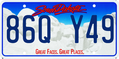 SD license plate 86QY49