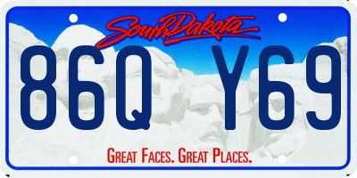 SD license plate 86QY69