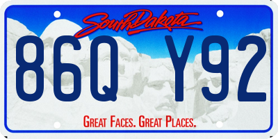 SD license plate 86QY92