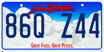 SD license plate 86QZ44