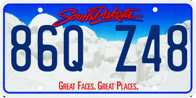 SD license plate 86QZ48