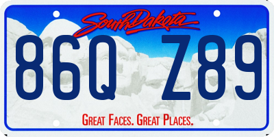 SD license plate 86QZ89