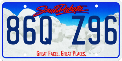 SD license plate 86QZ96
