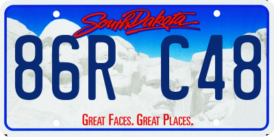 SD license plate 86RC48