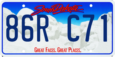 SD license plate 86RC71