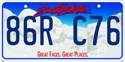 SD license plate 86RC76