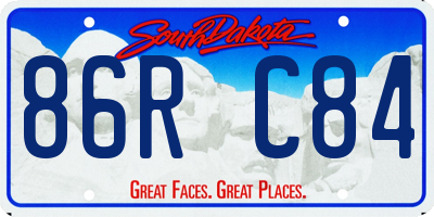 SD license plate 86RC84