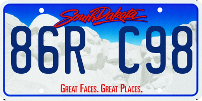SD license plate 86RC98
