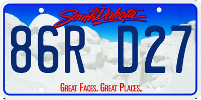 SD license plate 86RD27