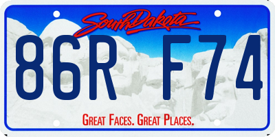 SD license plate 86RF74