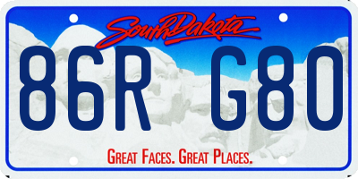 SD license plate 86RG80