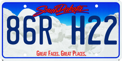 SD license plate 86RH22