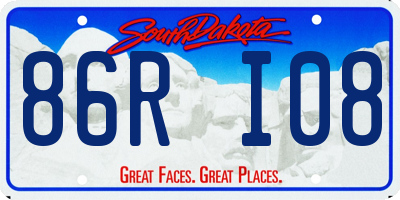 SD license plate 86RI08