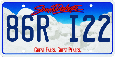 SD license plate 86RI22