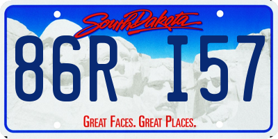 SD license plate 86RI57