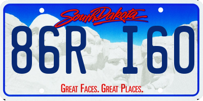 SD license plate 86RI60