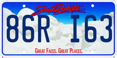 SD license plate 86RI63