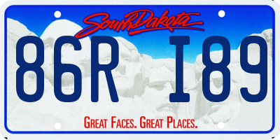 SD license plate 86RI89