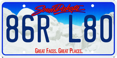 SD license plate 86RL80