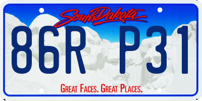 SD license plate 86RP31