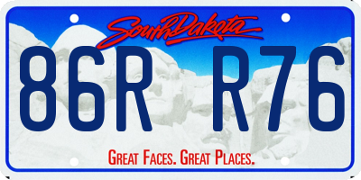 SD license plate 86RR76