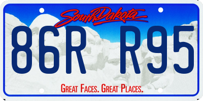 SD license plate 86RR95