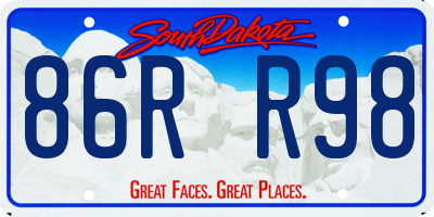SD license plate 86RR98
