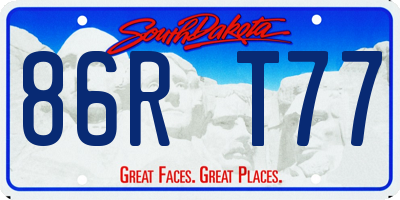 SD license plate 86RT77