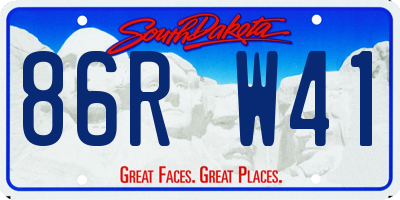 SD license plate 86RW41