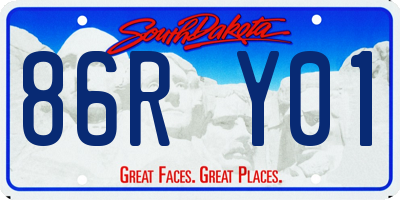 SD license plate 86RY01