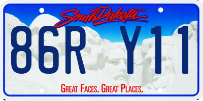 SD license plate 86RY11